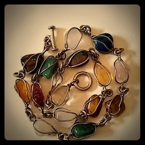 Beautiful vintage necklace with colorful stones